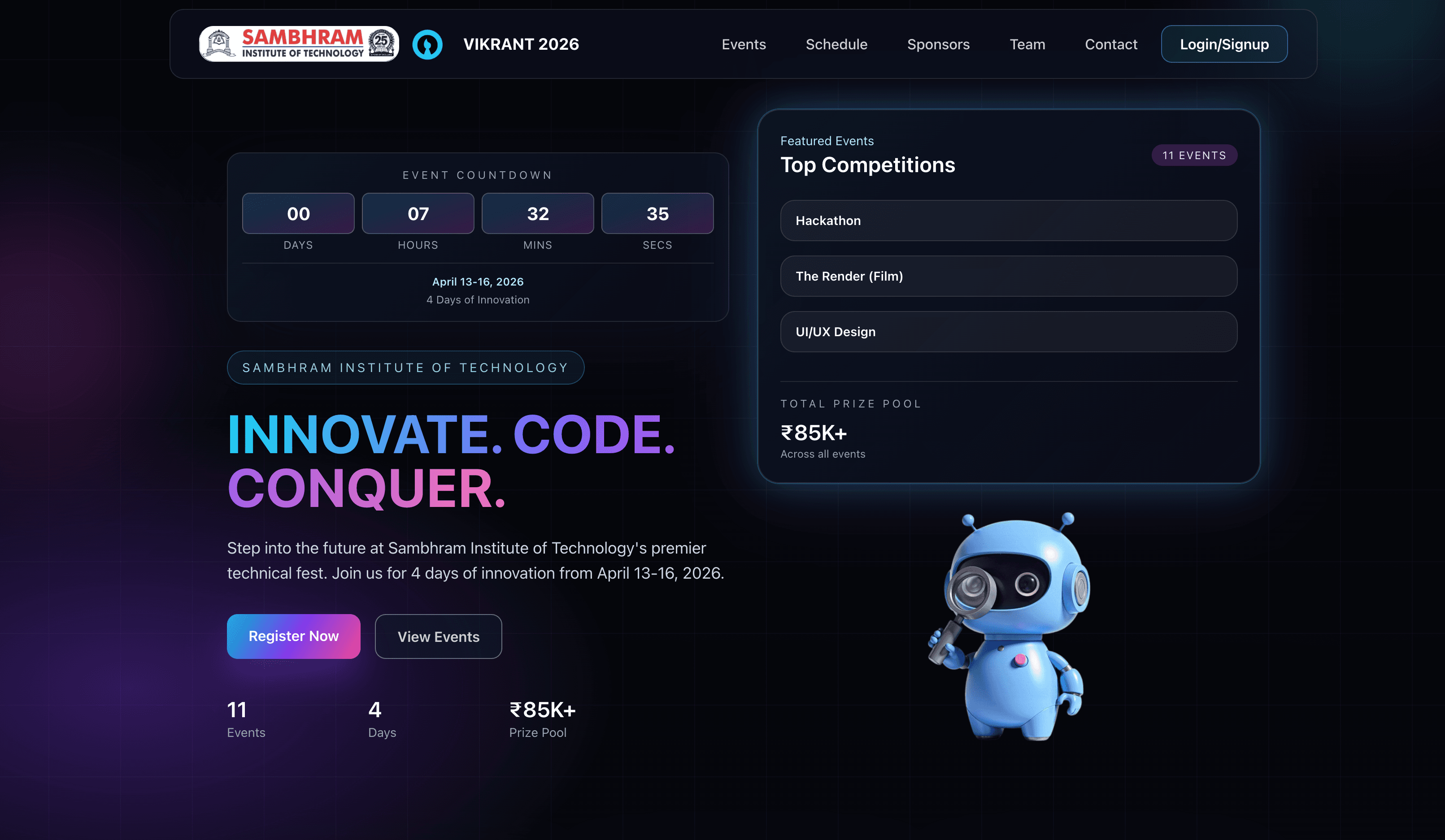 VIKRANT 2026 – Tech Fest Platform